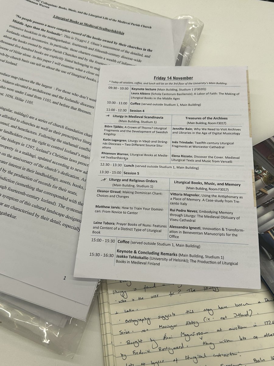 I had the best time examining some liturgical fragments in Kansalliskirjasto on Wednesday, ahead of the colloquium ‘Books, Music and the Liturgical Life of the Medieval Church’. After a fascinating day of papers yesterday, I’m excited to give my own today.