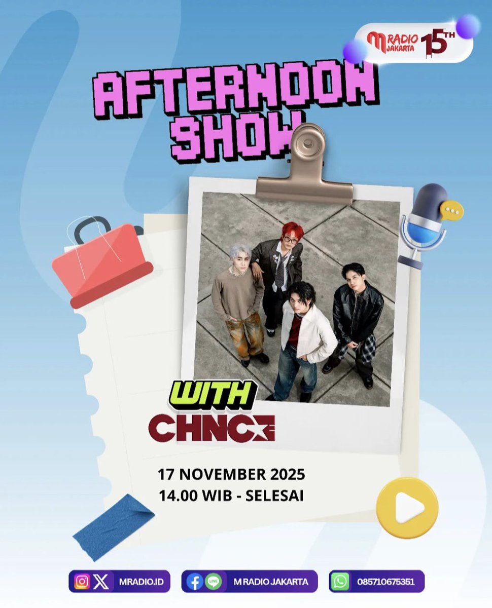 only_CHNCE's tweet image. Yang kepo yang kepooo!!!
Yuk dengerin MRadio tanggal 17 jam 14.00 WIB 😎😎😎😎😎😎😎😎
Belum release udah tour radio aja nih amin