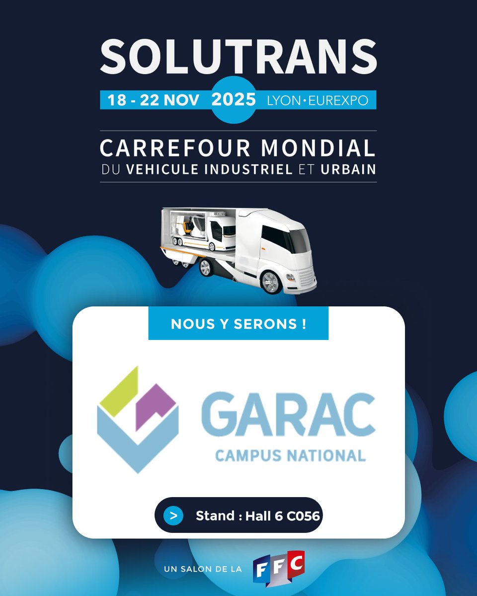 🚀 Le GARAC arrive à <a href="/SOLUTRANS/">SOLUTRANS | Transport routier et urbain</a>  LYON !

✨ Découvrez notre campus

🎓 Échangez autour de nos formations

🔧 Explorez nos projets

#Alternance #Formation #Recrutement #Solutrans