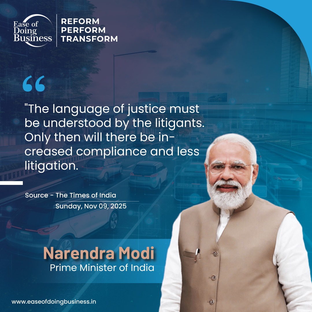 EODB_IN's tweet image. Clear and accessible legal language empowers litigants, driving greater compliance and reducing disputes. Simplifying the legal process is key to building trust and advancing India&apos;s growth.

#EaseOfDoingBusiness #ReformPerformTransform