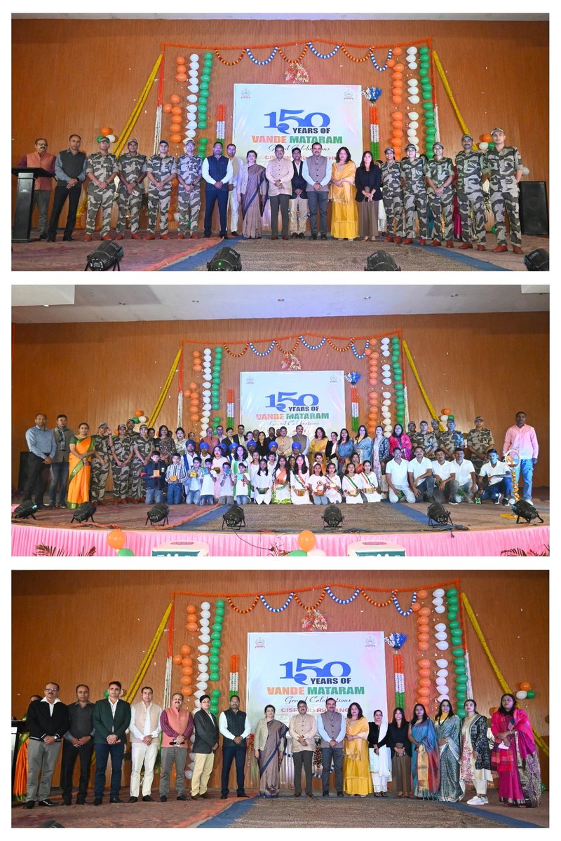 CISFEast's tweet image. CISF Eastern Sector celebrated 150 years of “Vande Mataram” through vibrant cultural programs. Shri Deepak Verma, IG Eastern Sector, attended as the Chief Guest and appreciated the spirit and participation.
#CISF #VandeMataram150 #CulturalCelebration @CISFHQrs