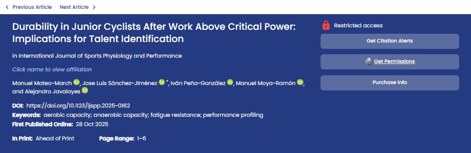 Int'l Journal of Sports Physiology and Performance tweet media