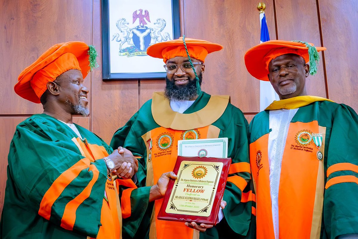 KSHalilu's tweet photo. Committed to building a stronger engineering and industrial future for Nigeria, I am honoured to be named a Fellow of the Nigerian Institution of Mechanical Engineers (NIMechE).

My sincere appreciation to the leadership of this esteemed institution for finding me worthy of this recognition, and for their commendation of our efforts at @NASENIHQ.

This fellowship strengthens our commitment at NASENI to continue driving homegrown innovation, technology transfer, and engineering excellence for national development.

#InfinitePossibilities