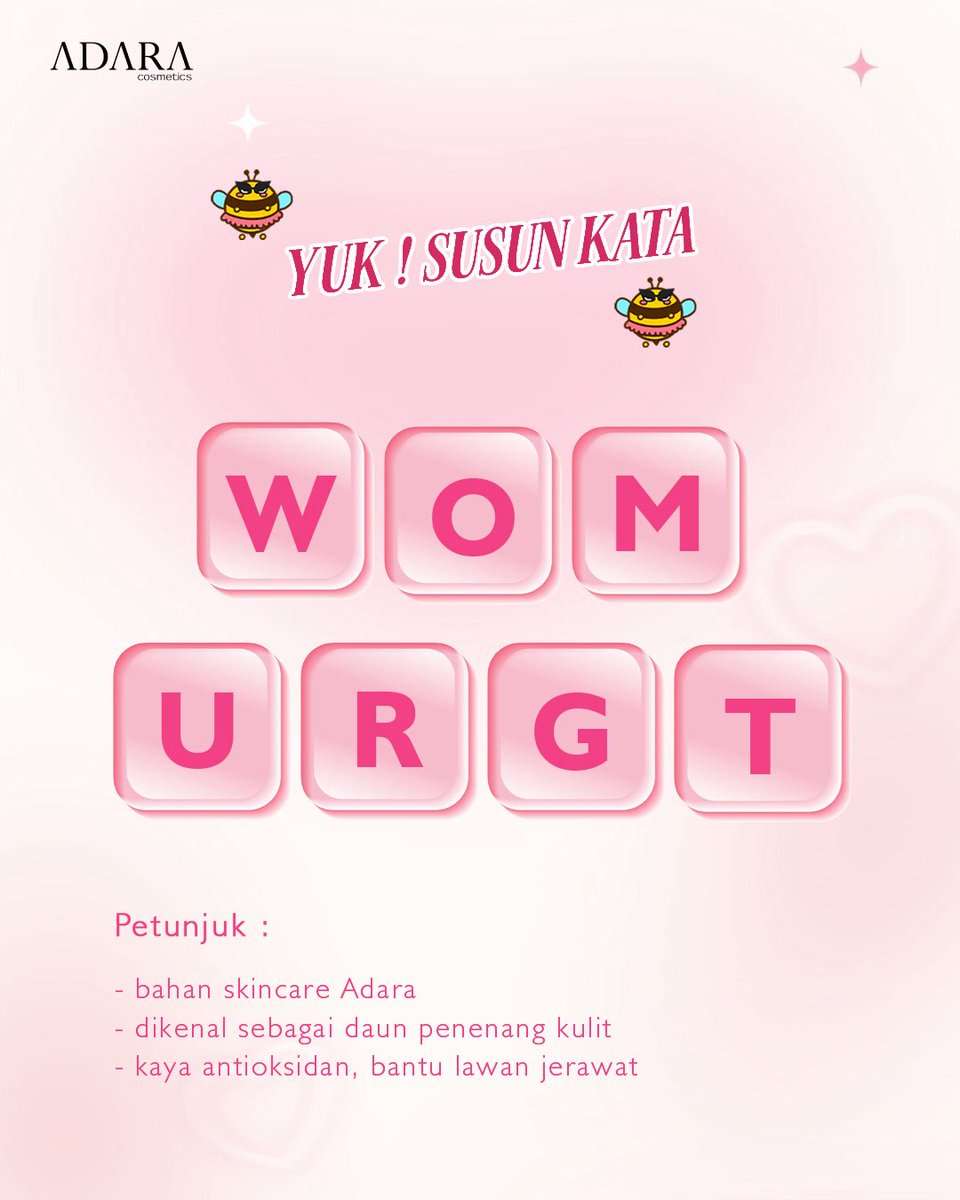 Adara_ID's tweet image. MARI KITA JUMAT BERKAH BEEUTIES 🥳‼️
6 orang pemenang masing2 dapet spot eraser mini size dan multi blush secara rendom 

Gimana caranya? 
💗 Follow akun ini, like dan RT
✨Jawab di kolom komentar hasil susunan kata dari slide 1, 2, &amp;amp; 3
✅Tag 3 teman kamu biar ikutan juga!…