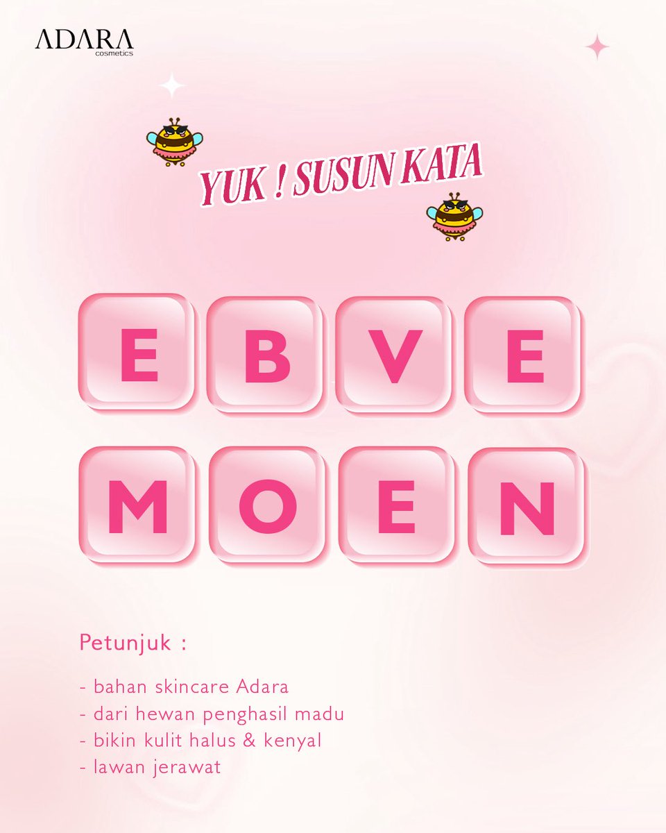 Adara_ID's tweet image. MARI KITA JUMAT BERKAH BEEUTIES 🥳‼️
6 orang pemenang masing2 dapet spot eraser mini size dan multi blush secara rendom 

Gimana caranya? 
💗 Follow akun ini, like dan RT
✨Jawab di kolom komentar hasil susunan kata dari slide 1, 2, &amp;amp; 3
✅Tag 3 teman kamu biar ikutan juga!…