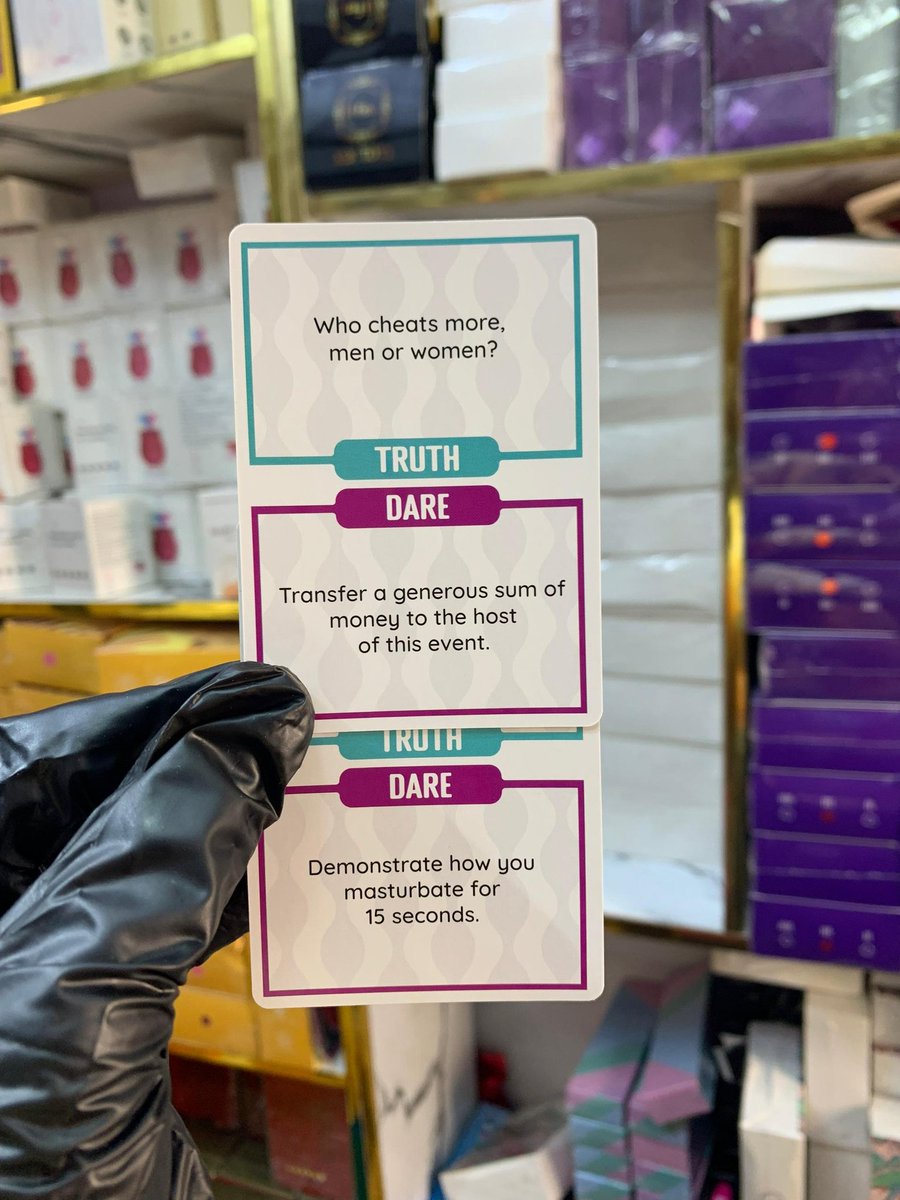 🦋TRUTH AND DARE✅✅
(Tell it all..then do it all)

🦋Price:15,000

🦋t $ d card for party 🎉 
Card for friends hangout  ✅
<a href="/favour99730/">Kedike sex toys</a>