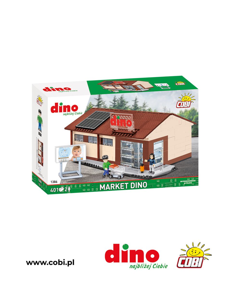 COBI_Bricks's tweet image. Wieść o naszym nowym zestawie rozniosła się lotem błyskawicy w czasie długiego weekendu - a my dopiero teraz możemy oficjalnie to potwierdzić. ⚡🧱

COBI x Dino Polska prezentuje MARKET DINO! 🛒
To już nasza druga wspólna realizacja - rok temu stworzyliśmy ciężarówkę Dino, a…