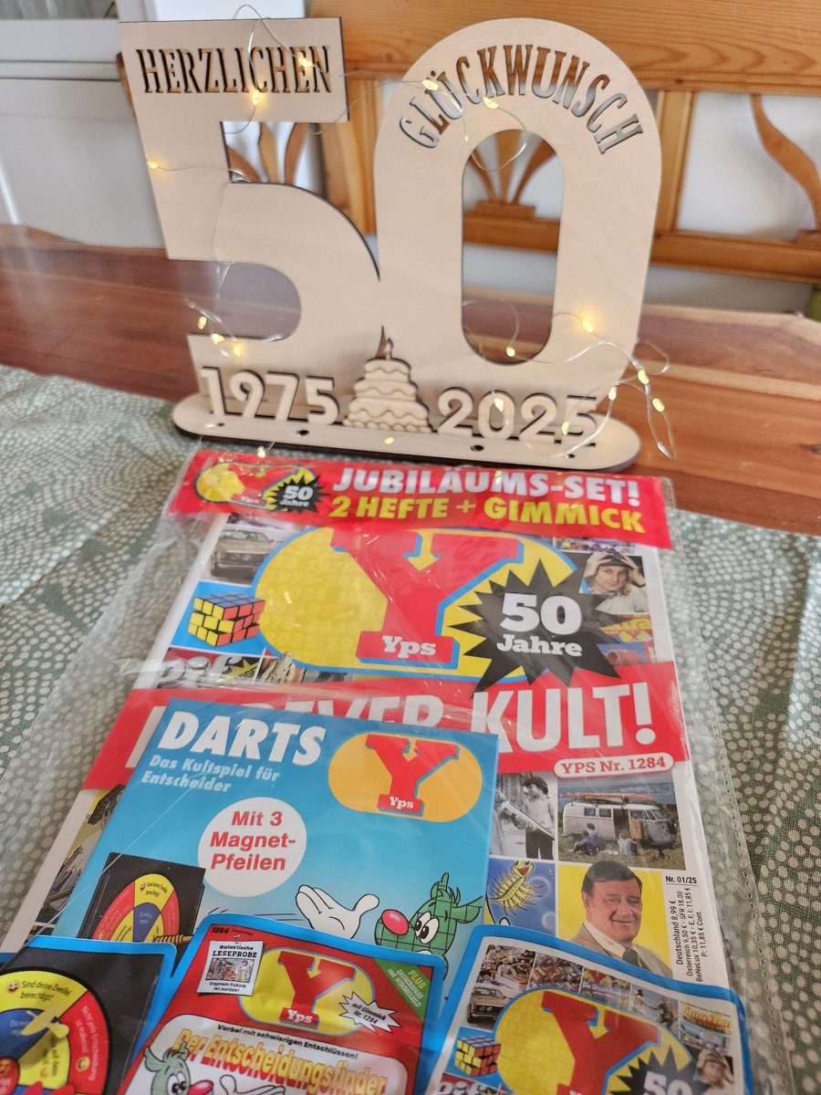 Herzlichen Dank für die vielen Glückwünsche und Geschenke zu meinem gestrigen Geburtstag. Mit das beste Geschenk hat mir meine Frau gemacht, indem sie mir ein Stück Kindheitserinnerung zurückbrachte. Dass YPS genauso alt ist wie ich, ist dann noch die Kirsche oben drauf.