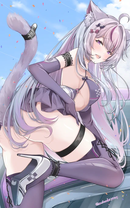 リクエストありがとうございました下乳お尻のアングルがお気に入りの猫耳レースクイーン #Skeb