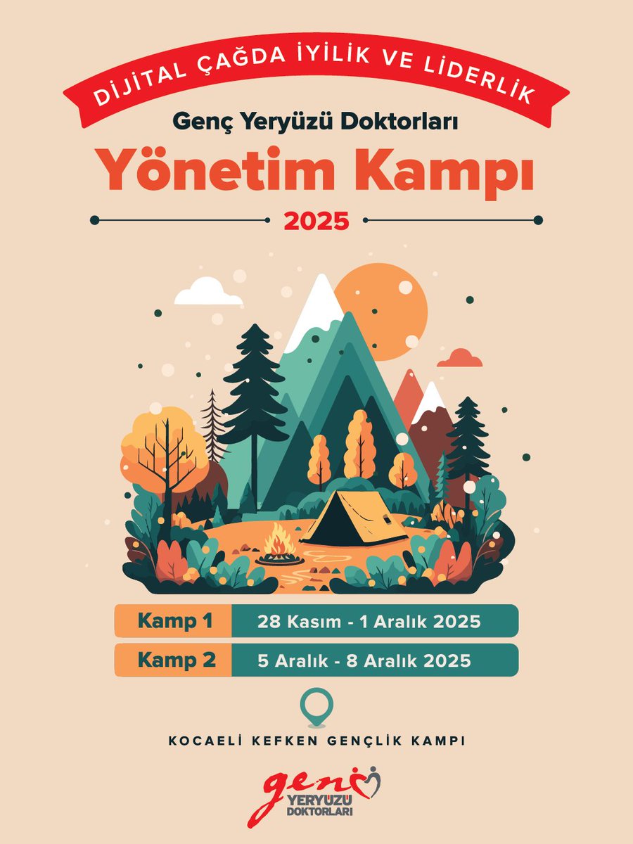 🏆 "Dijital Çağda İyilik ve Liderlik" kampımız başlıyor!

📌Türkiye'nin dört bir yanında bulunan üniversite topluluklarımızla gerçekleştireceğimiz yönetim kampımız başlıyor.
Bu kampta hem dijital çağa hem iyiliğe hem de yönetime dair öğreneceğimiz çok konumuz var, biz çok