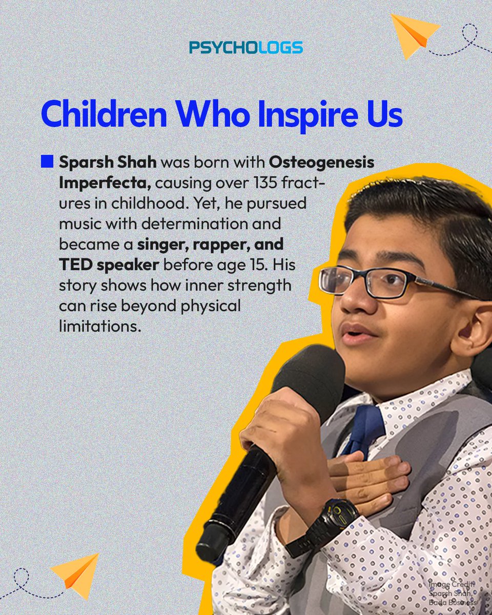 PsychologsIndia's tweet image. Every child carries a dream that deserves to grow. This Children’s Day, we celebrate young achievers who turned challenges into strength and showed the world that courage, support, and belief can transform any journey.

#ChildrensDay #EveryChildMatters #InclusionForAll #Inspiring