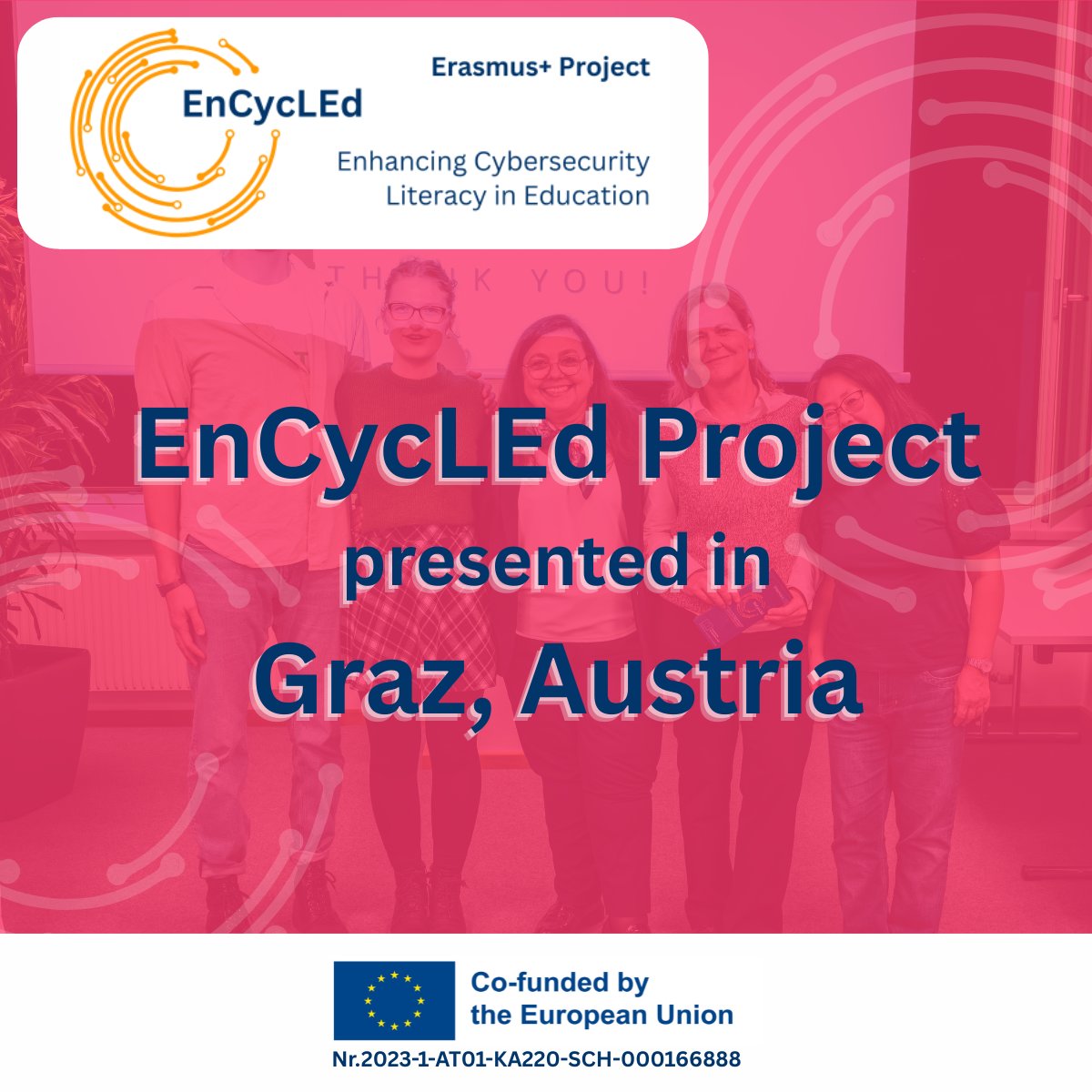encycled_proj's tweet image. On October 31st, Kornelia Streicher from the team of @reach_twt had the opportunity to present the #EnCycLEd #ErasmusPlusProject to an audience of teachers, students, and stakeholders.

📘More about EnCycLEd #ErasmusPlus Project: encycled.eu

#cybersecurity #digital