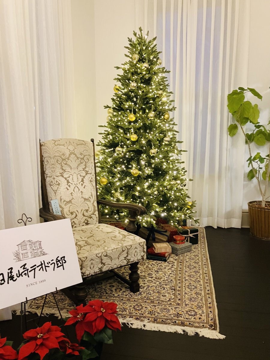 #旧尾崎テオドラ邸 では、一足早くクリスマスツリーを飾っております。当館の高い天井に負けない大きなツリーに、ゴールドで統一したオーナメントがぴったりです。
こちらはお写真お撮り頂けますので、ぜひ記念撮影をお楽しみください。
▼入館チケット詳細はこちら
ozakitheodora.com/ticket/