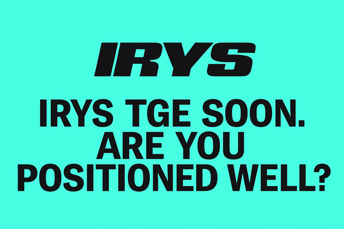 Rihea0's tweet photo. #Hirys
IRYS TGE is closer than you think.
The question is are you positioned well?
Builders are loading up. Communities aligning.
The next era of datachains is about to activate.
Stay sharp, stay ready.
@irys_xyz https://t.co/cxfLkhcyc2