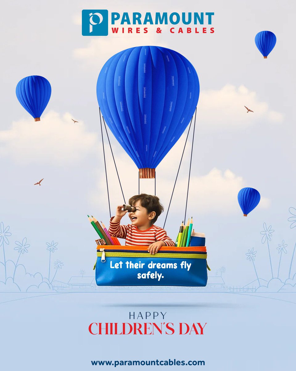 ParamountCables's tweet photo. This Children’s Day, we celebrate the imagination, confidence, and curiosity that shape every child’s future. At Paramount, we strengthen the spaces where they learn, grow, and dream by ensuring every home and classroom is powered with safe, reliable connections.
#ParamountCables https://t.co/xuccX0ub0u