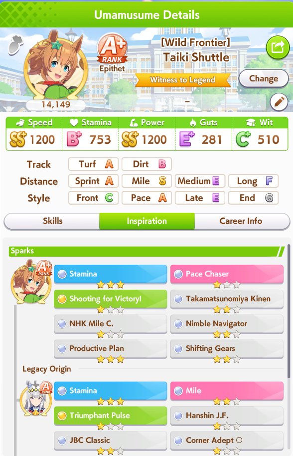 Corrupted_Code3's tweet image. Bruh, i just want to train pace ace (and successful) and she is now my first 9* sta😭
And her inherited unique is nerfed😭