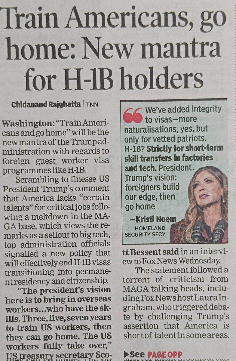 AdvocateIndian's tweet image. Train Americans, go home: New mantra for h1b holders | Times of India 14/11/2025 #h1bvisas #h1bnews @H1bvisahub @H1BVisa @H1BVisa_ @H1BVisaTracker #immigration #Immigrants #illegalimmigration #indianamericans @BreitbartNews @RightWingNews @rifttv @BreitbartNews @OANN @CBSNews