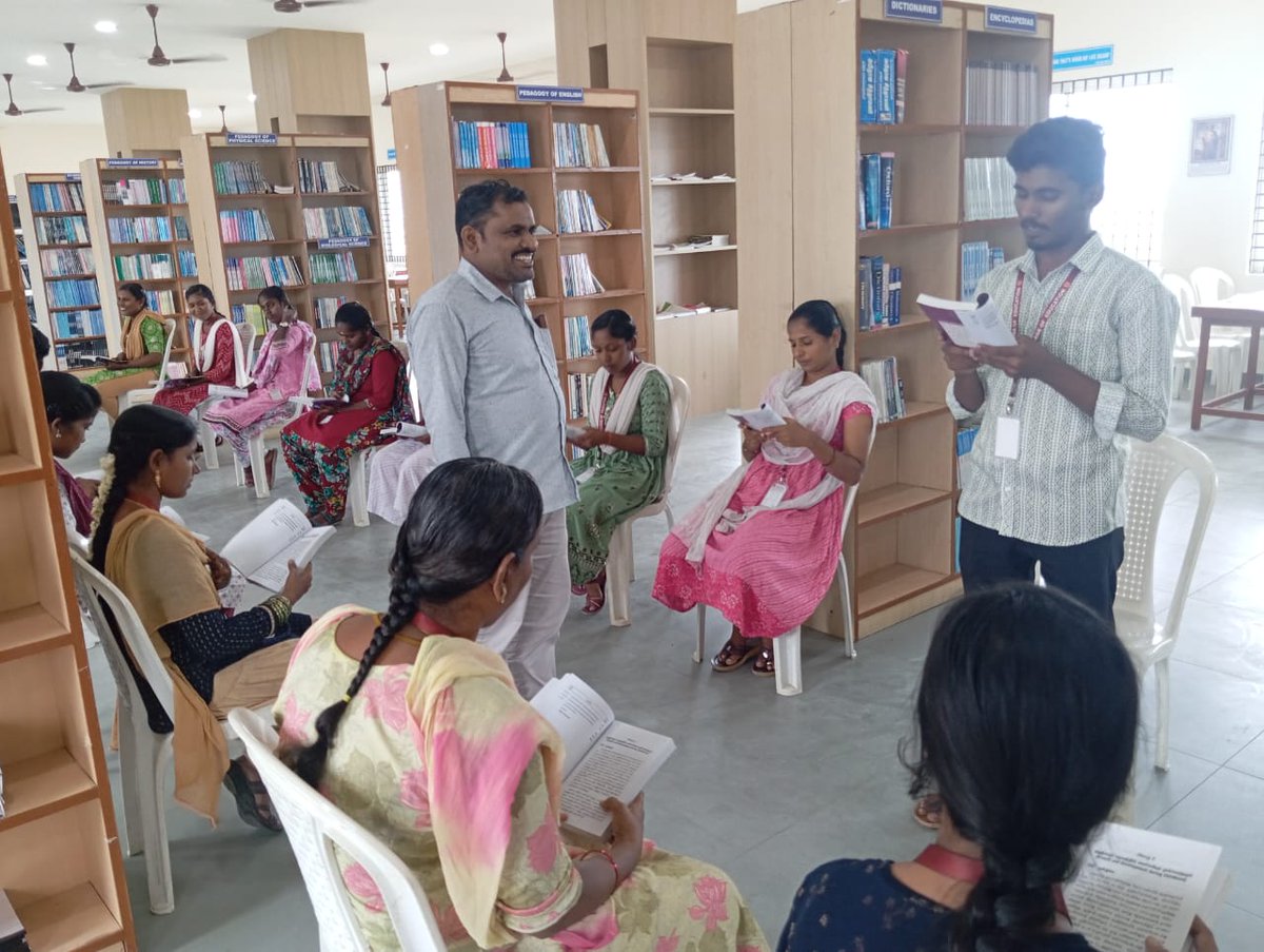 NSSGRT1TVLR's tweet image. Library Week – 2025 Begins with a Reading Marathon! 
GRT COE, Tiruttani, launched Library Week - Day 1 with an inspiring Reading Marathon on 14.11.25 #GRTCollegeOfEducation #LibraryWeek2025 #ReadingMarathon #TeacherEducation #FutureTeachers #LibraryActivities #GRTCOE #Tiruttani