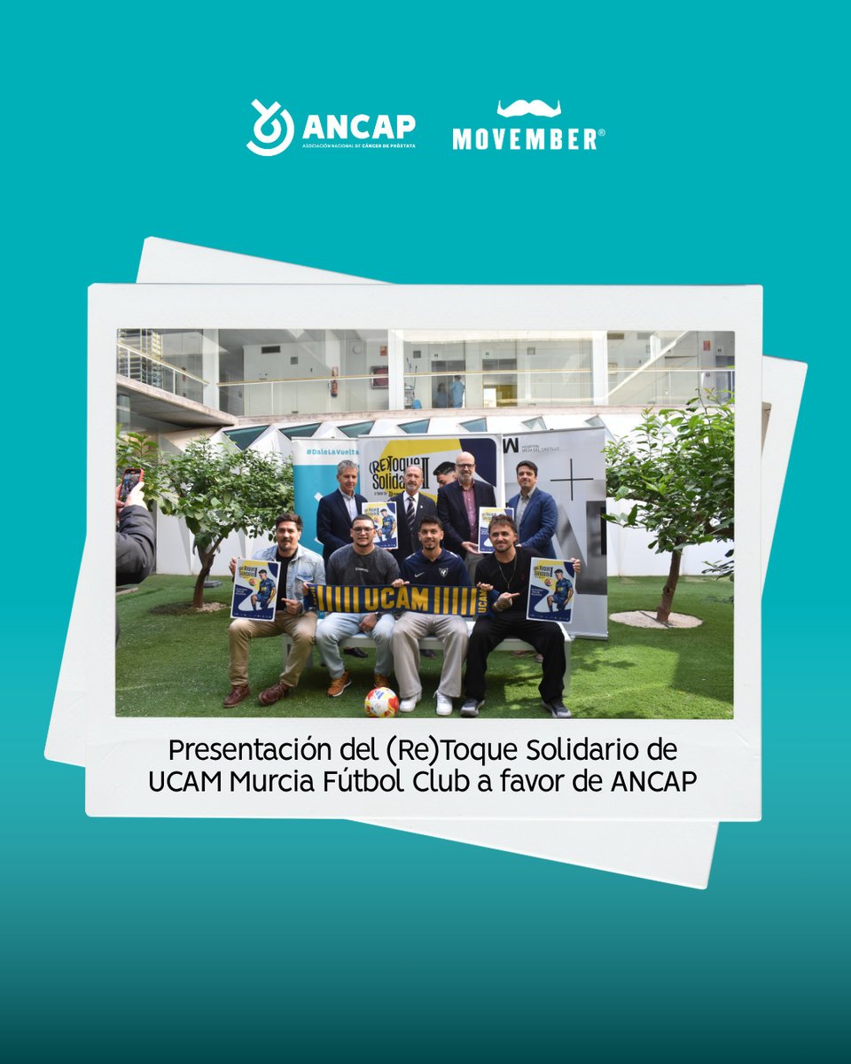 ancap_es's tweet image. 💙 Esta semana hemos asistido a la presentación del #ReToqueSolidario de la @UCAMMurciaCF y @hospitalmesa.

👏 Una acción con motivo de #Movember, a favor de ANCAP.

📆 Sábado 22 de noviembre.
📍 Plaza Julián Romea.

🎗️ ¡Te esperamos!

#ANCAP #CáncerDePróstata #UCAM