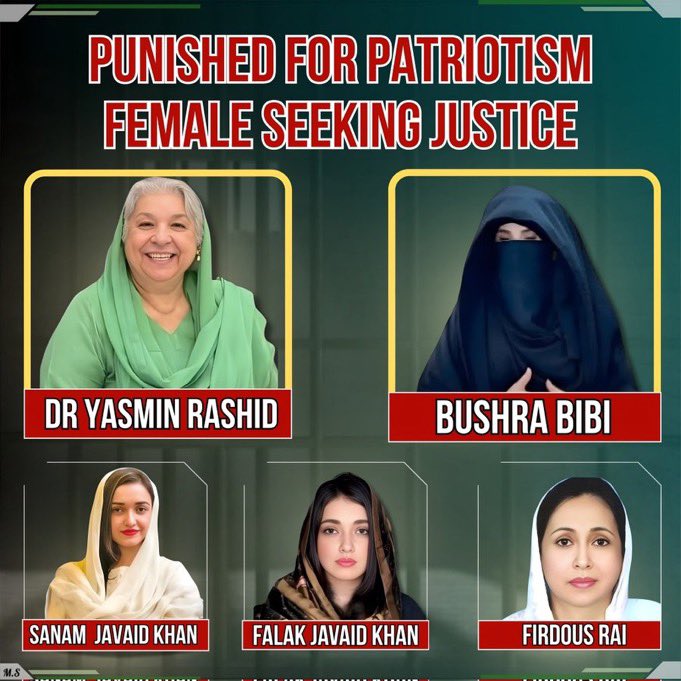 ayeshabhutta01's tweet photo. دنیا کی کوئی ریاست اپنی ہی خواتین کو جیلوں میں قید کرکے ترقی حاصل نہیں کرسکتی۔
ہمیں معافی نہیں، انصاف چاہیے۔
#ReleaseWomenPrisioners https://t.co/j5O4A2dIn9