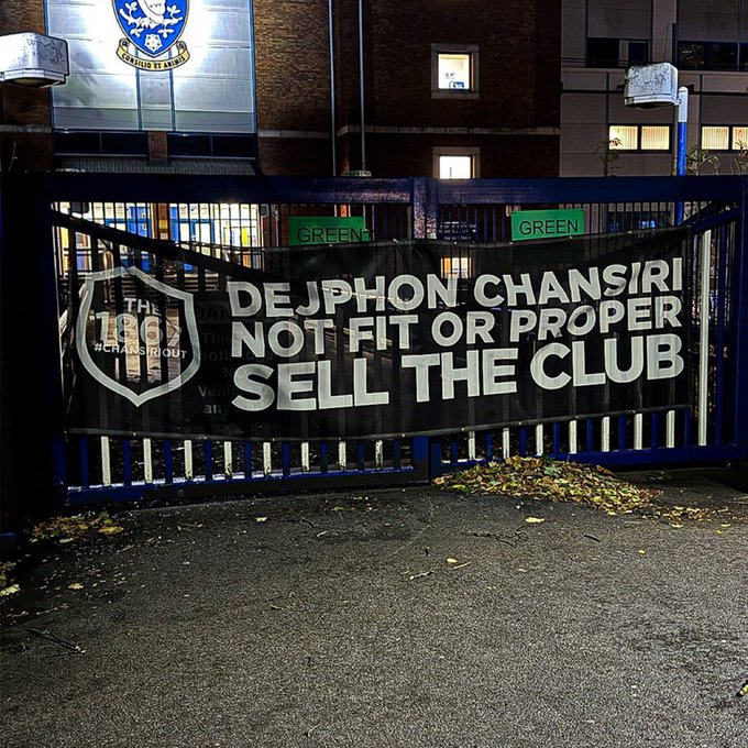 The Dejphon Chansiri out campaign started a long time ago, with this banner being placed outside Hillsborough two years ago. 

Crazy to think it's taken as long as it has for the club to move on.