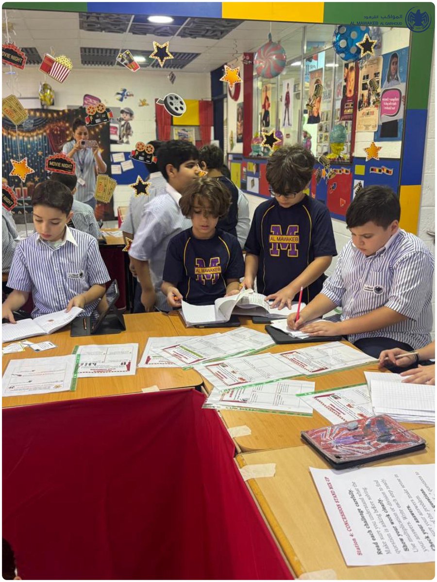 Mawakeb_Garhoud's tweet image. 🎬 Math at the Movies! 🎥 G4 sts joined Mrs. Linda for a Math Premiere at the Wonder Hub Theater — multiplying their winnings, dividing their rewards, &amp;amp; having tons of fun along the way! 🍿✨ #MathIsFun #LearningInAction #WonderHubMoments