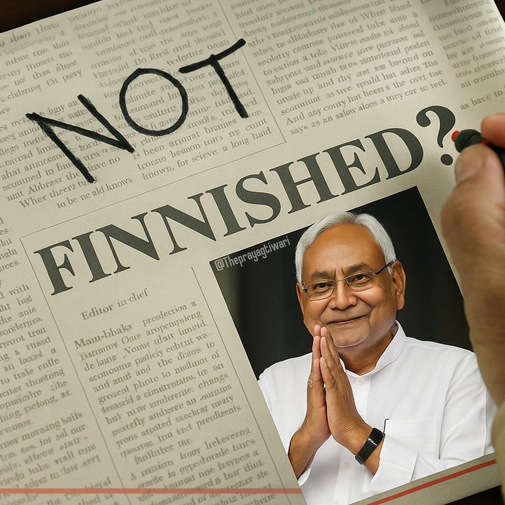 नीतीश कुमार को जीत की और पुनः CM बनने की अग्रिम बधाई | 

बिहार के लोग भी बधाई के पात्र हैं उन्हें पलायन,बेरोजगारी,पेपर लीक और घूसखोरी से छुटकारा मिल गया।

अब बिहार में नया सूरज उगेगा, लोगों को रोजगार मिलेगा, पेपर लीक नहीं होगा और आन्दोलन करने पर पुलिस लाठियां नहीं फूल बरसाएगी।