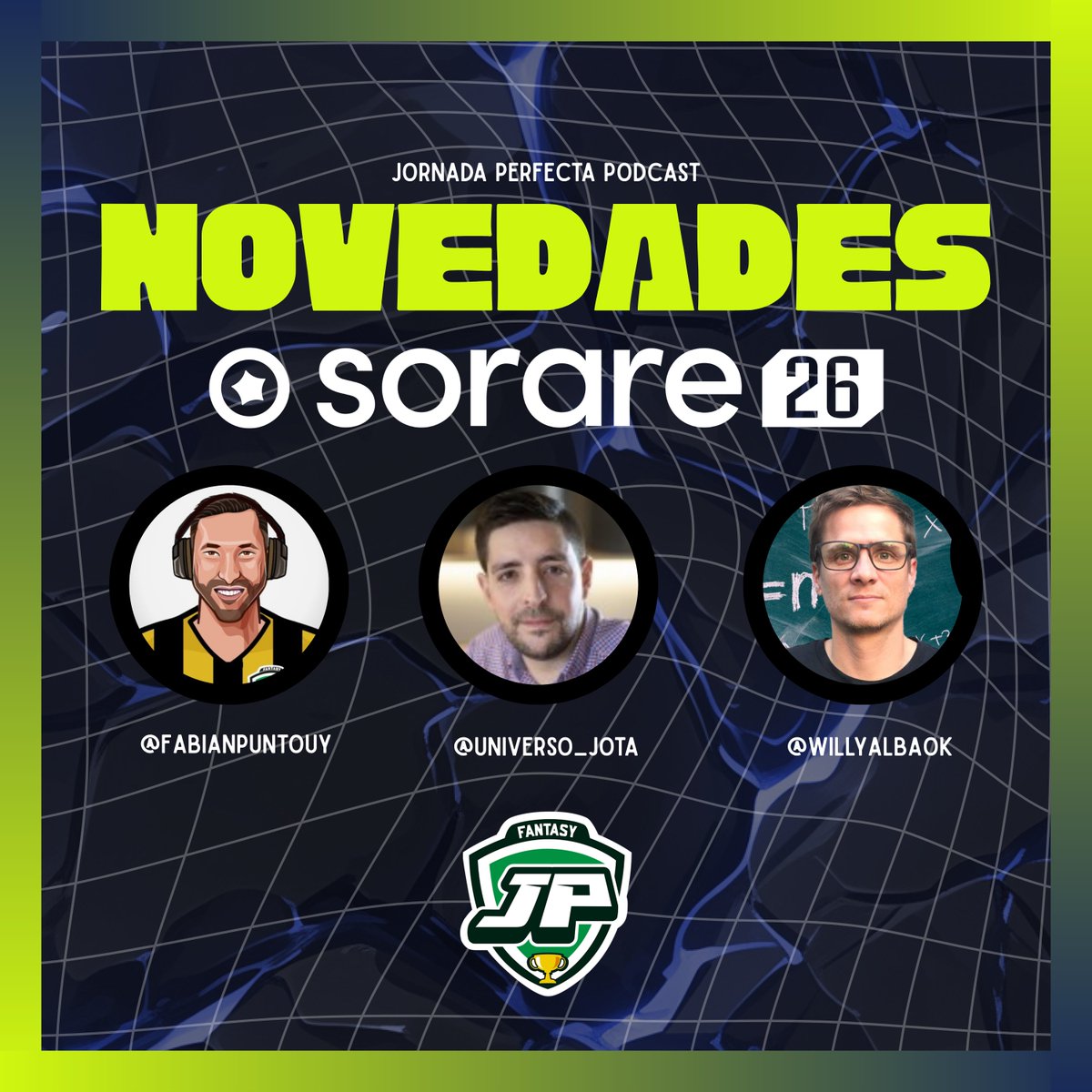 JornadaPerfecta's tweet image. 💥🎙️ Nuevo podcast sobre @Sorare con @Universo_Jota, @FabianPuntoUY y @WillyAlbaOK  

- Entrada de Solana a Sorare: consecuencias y ventajas 🪙
- ¿Podrían los Daily PicksUp aplicarse al fútbol? ⚽
- Cómo aprovechar los nuevos retos 💰
- Ideas para el Mundial 2026💎

Enlaces 🧐⤵️