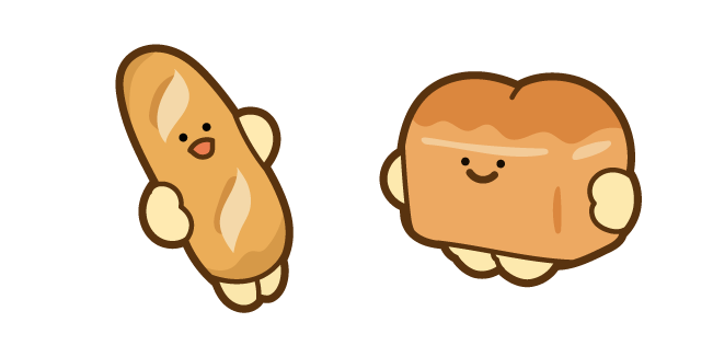 CustomCursor's tweet image. The small baguette and a loaf of bread look like the happiest bakery duo ever, especially with their smiling faces that glow with cheer. This #Cute #Baguette and #LoafOfBread custom cursor looks simple yet still full of charm and silliness! #CustomCursor
custom-cursor.com/collection/cut…