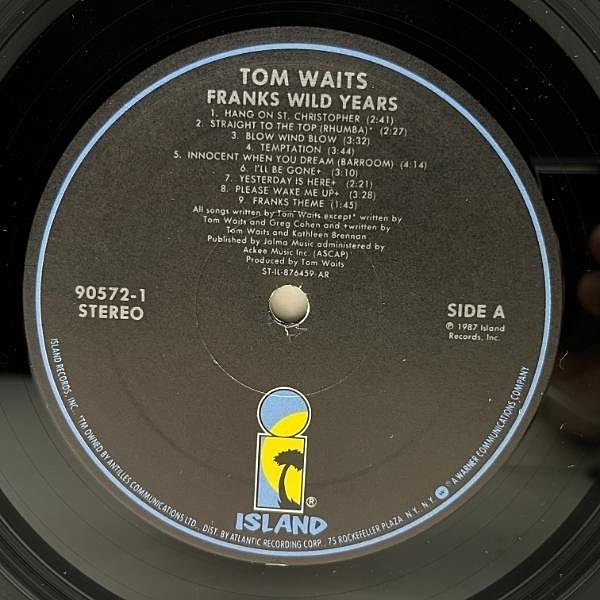 良好品!! USオリジナル 手書きDMM刻印 TOM WAITS Franks Wild Years