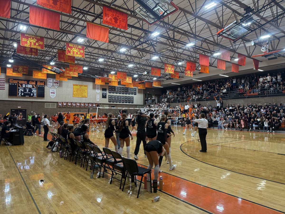 AaronFrana's tweet image. @CoronaDelSolVB⁩ is headed to the 2025 AIA 6A Girls Volleyball State Championship Game on Saturday! Proud of our girls and coaching staff for earning their shot at the title. Let’s finish strong! #Aztecs