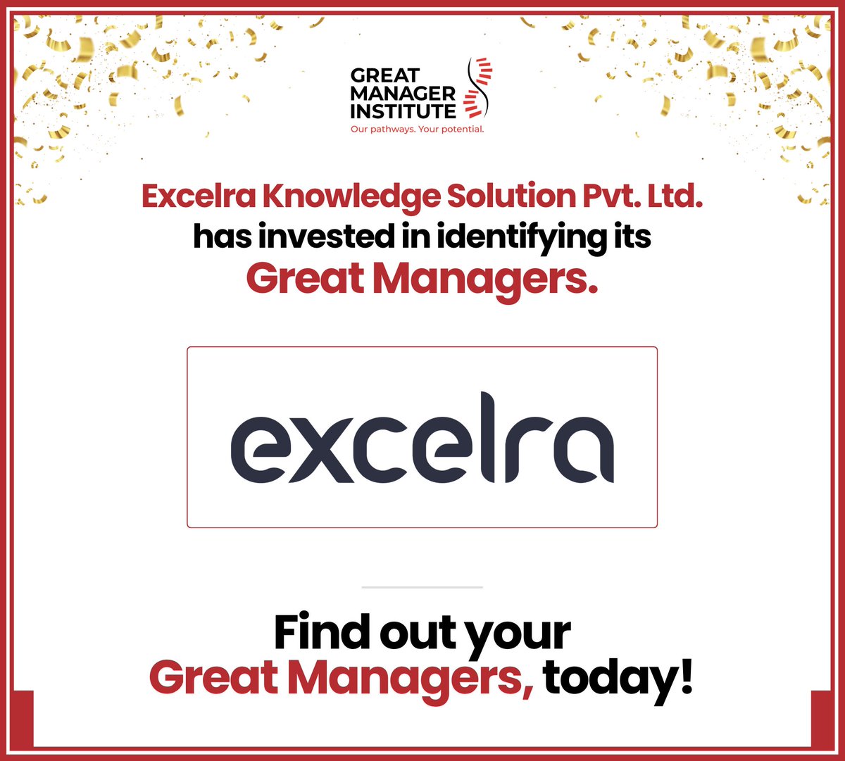 Celebrating <a href="/excelra/">Excelra</a> and its Managers recognized as Great Managers To Work With®. 

Anandbir Brar, Mahendra Pratap Singh.

#GreatManagerInstitute #GMTW