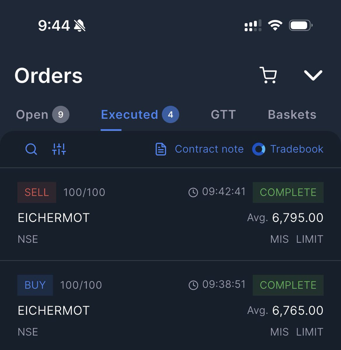 DFinMirror's tweet image. A good day for me intraday wise : ) 

Traded in,
•#EicherMot - Eicher Motors Ltd