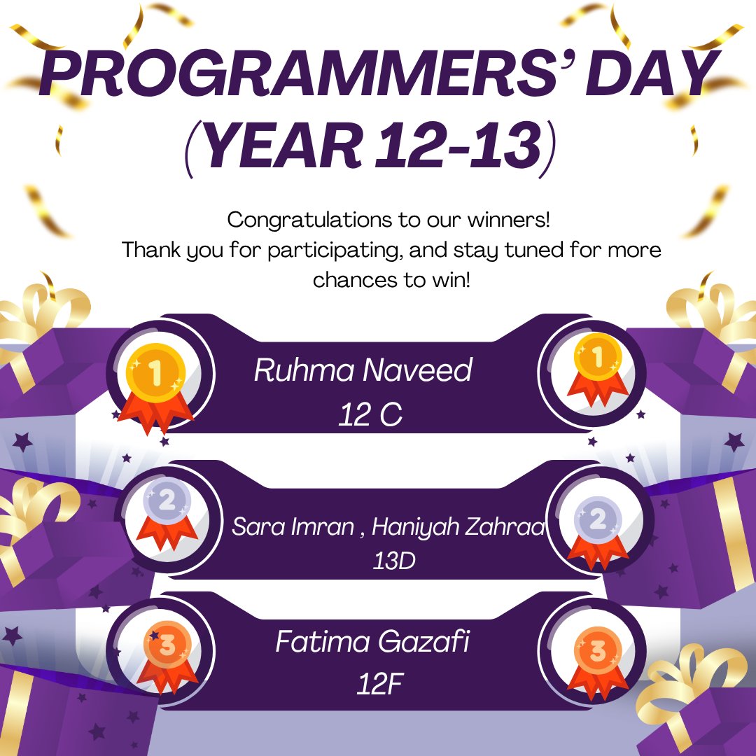 official_TWS's tweet image. Congrats to our Programmers’ Day 2025 winners! 🎉
Our students amazed us with their creativity, problem-solving &amp;amp; coding skills. 🖥️💡
Huge shoutout to all participants—your innovation truly shined! 💚
#ProgrammersDay #CodingChampions #Innovation #TWSCommunity #FutureTechLeaders