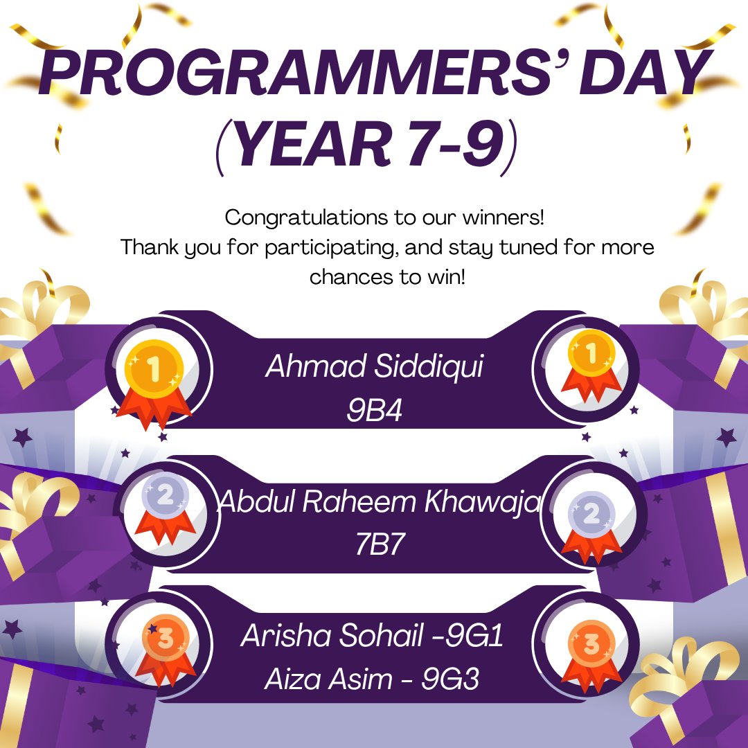 official_TWS's tweet image. Congrats to our Programmers’ Day 2025 winners! 🎉
Our students amazed us with their creativity, problem-solving &amp;amp; coding skills. 🖥️💡
Huge shoutout to all participants—your innovation truly shined! 💚
#ProgrammersDay #CodingChampions #Innovation #TWSCommunity #FutureTechLeaders