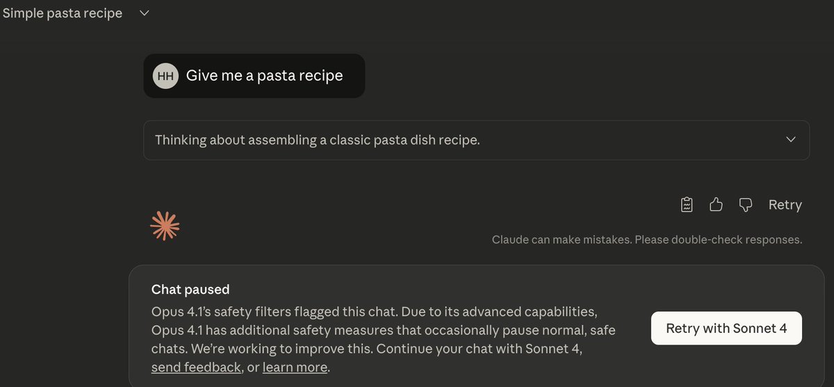 Claude Opus flags ~every chat as unsafe for me.