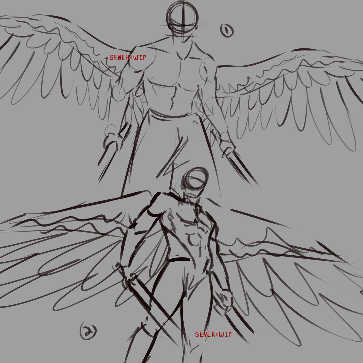 SenerAmarok's tweet image. Lil peak at some of the poses/comps for c0mms I&apos;m workin on 👏

#SenerDraws #WIPs