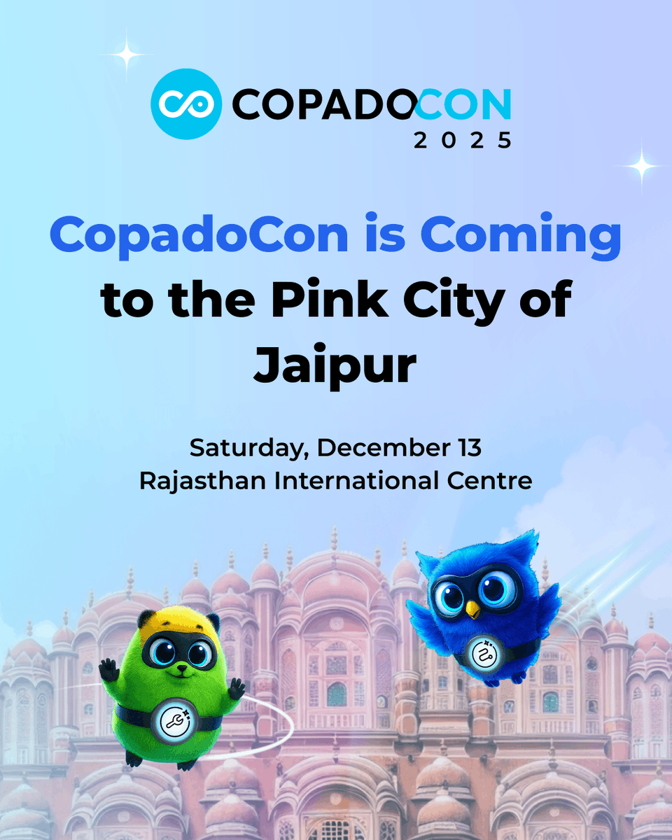 CopadoSolutions's tweet image. We had so much fun at our first CopadoCon that we’re doing it again! This time in Jaipur.

Join us for a day of innovation, inspiration, and Intelligent DevOps in action.
📍 Rajasthan International Centre | 📅 Dec 13

→ ow.ly/Kgrs50Xrsyl

#CopadoCon2025 #Copado #YouCopado
