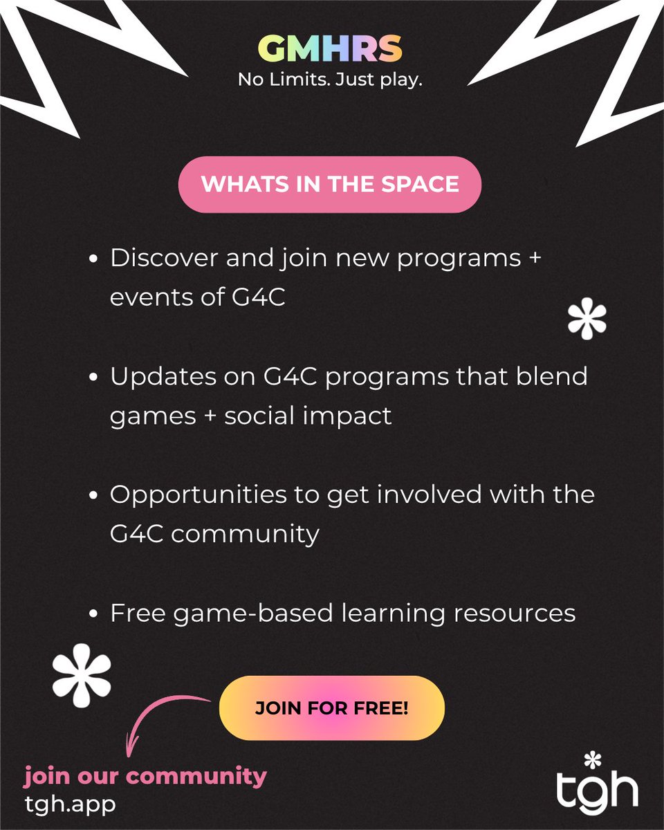 thegamehers's tweet image. The Games for Change space is officially live inside the app &amp;amp; we are obsessed already 💫

If you love gaming with meaning &amp;amp; connecting with people who care about the world we are building through play, this is your space.

You can find it under Spaces in tgh.app