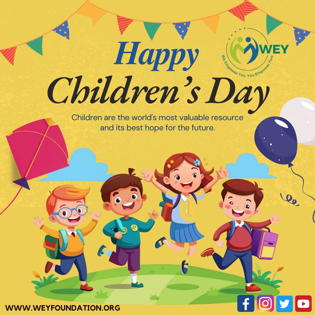 Every child deserves love, safety, education, and opportunities to dream fearlessly.
At Wey Foundation, we are committed to nurturing young minds and building a brighter tomorrow.
Let’s protect, empower, and celebrate our children today and always.
#ChildrensDay #WeyFoundation