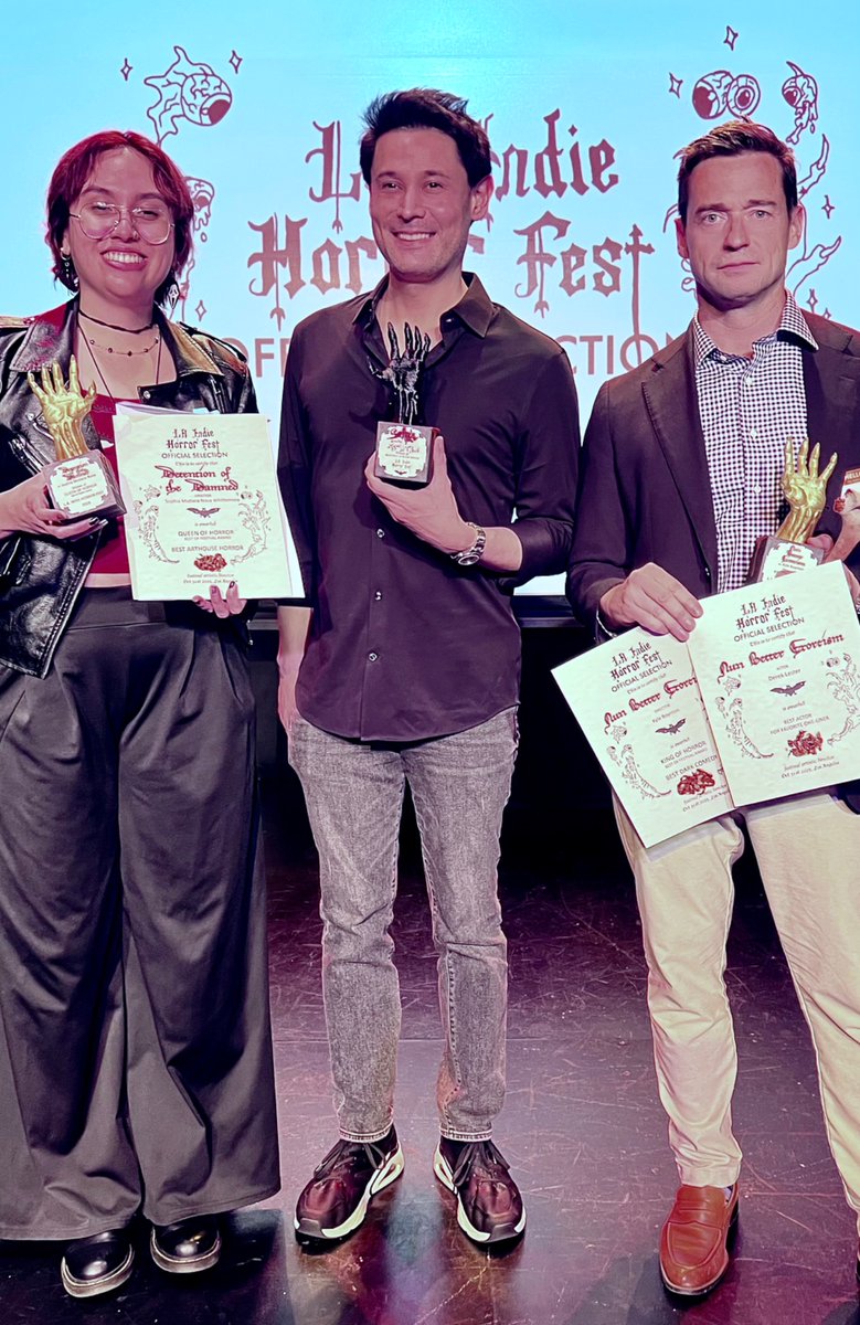 🏆My film SEANCE won the AUDIENCE SCREAM AWARD at the 2025 LOS ANGELES INDIE HORROR FESTIVAL!

🏆SEANCE also won Best Psychological Horror, and my film HI won Best Experimental Horror!  

#miguellopezdeleon