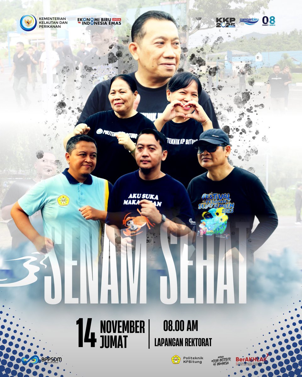 bppsdmpkpbitung's tweet image. Jumat, 14 November 2025, seluruh dosen, pegawai dan taruna/ni Politeknik Kelautan dan Perikanan Bitung melaksanakan senam sehat bersama di lingkungan kampus. 🏫✨

#kkpgoid
#swtrenggono
#inradiarta
#bppsdm_kp
#rudisaranga

#PoltekKPBitung
#Berintegritas
#InovaTif
#UNGgul