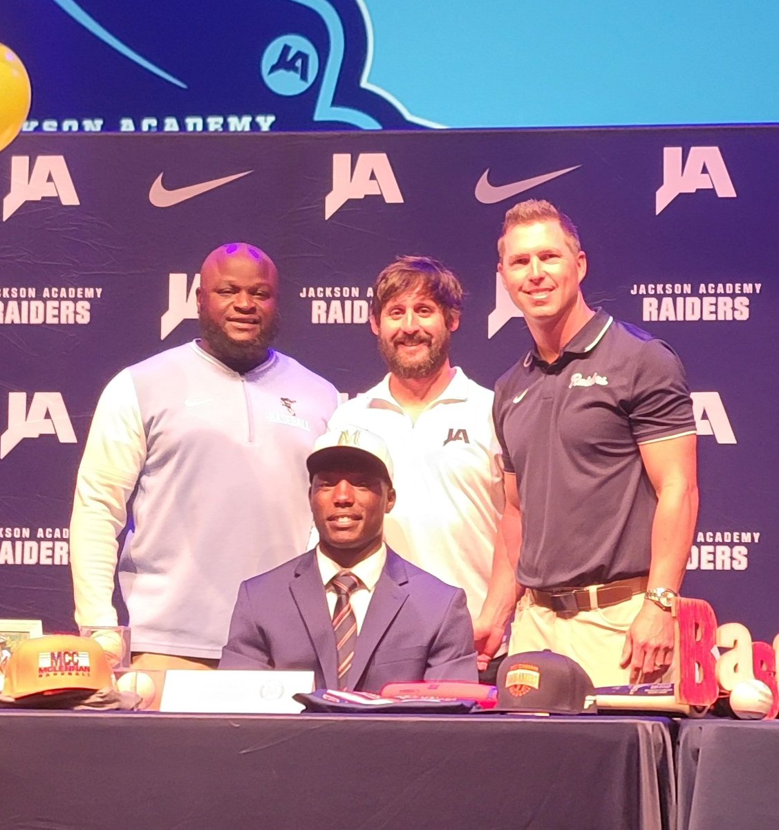 College Signing Day <a href="/JAraiderBSB/">JA Raider Baseball</a> <a href="/mccbaseball1/">McLennan Baseball</a> #BosqueBoys ✅️✍️⚾️ #ironsharpensiron <a href="/JLeverton10/">James Leverton</a> <a href="/CarmichaelPJ/">PJ Carmichael</a> <a href="/CoachStark9/">Peter Stark</a>