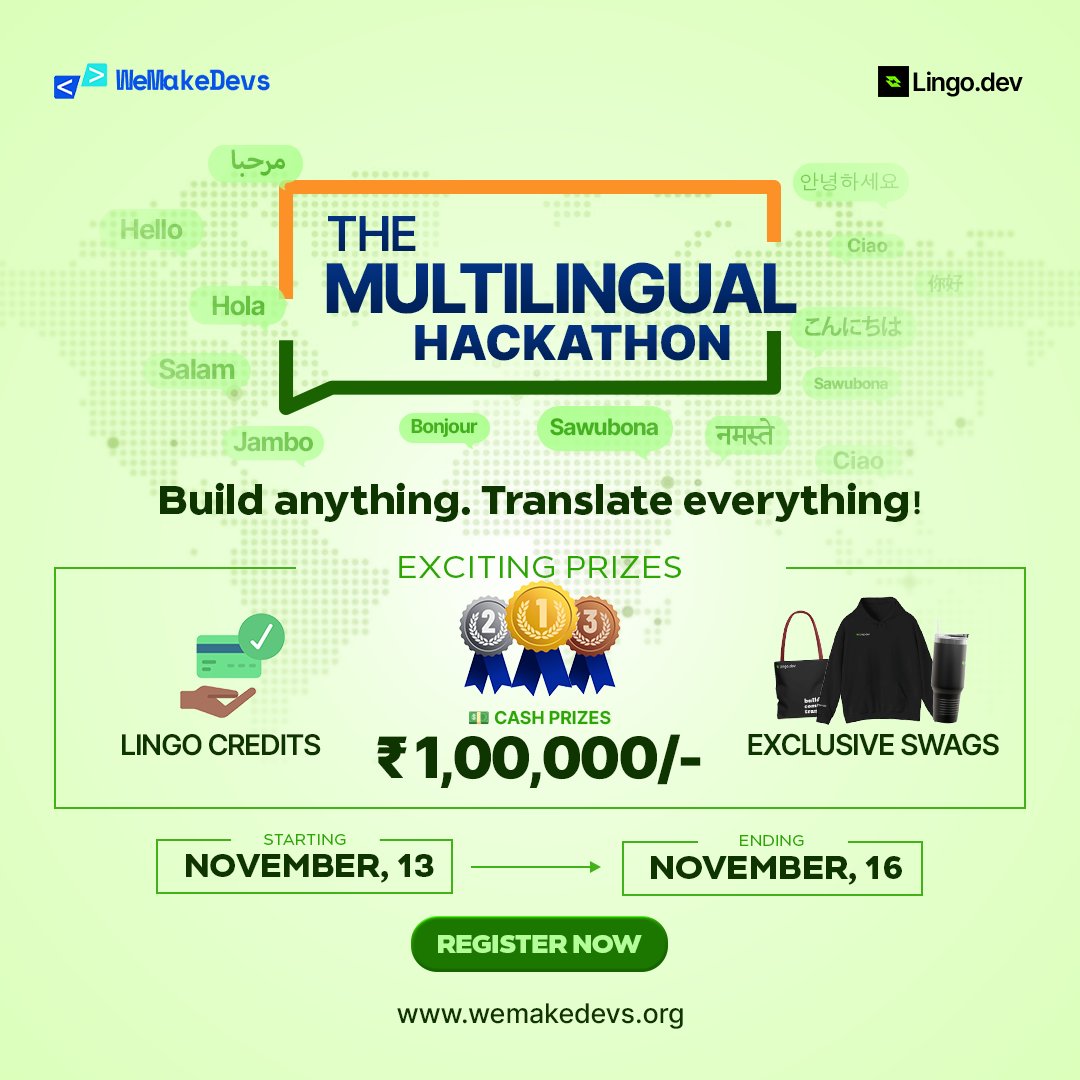 Ayan_M_Dev's tweet photo. git push origin master is just the start...
git push origin world requires translation. 

Taking part in The Multilingual Hackathon by @WeMakeDevs @lingodotdev https://t.co/q60GWHibq7