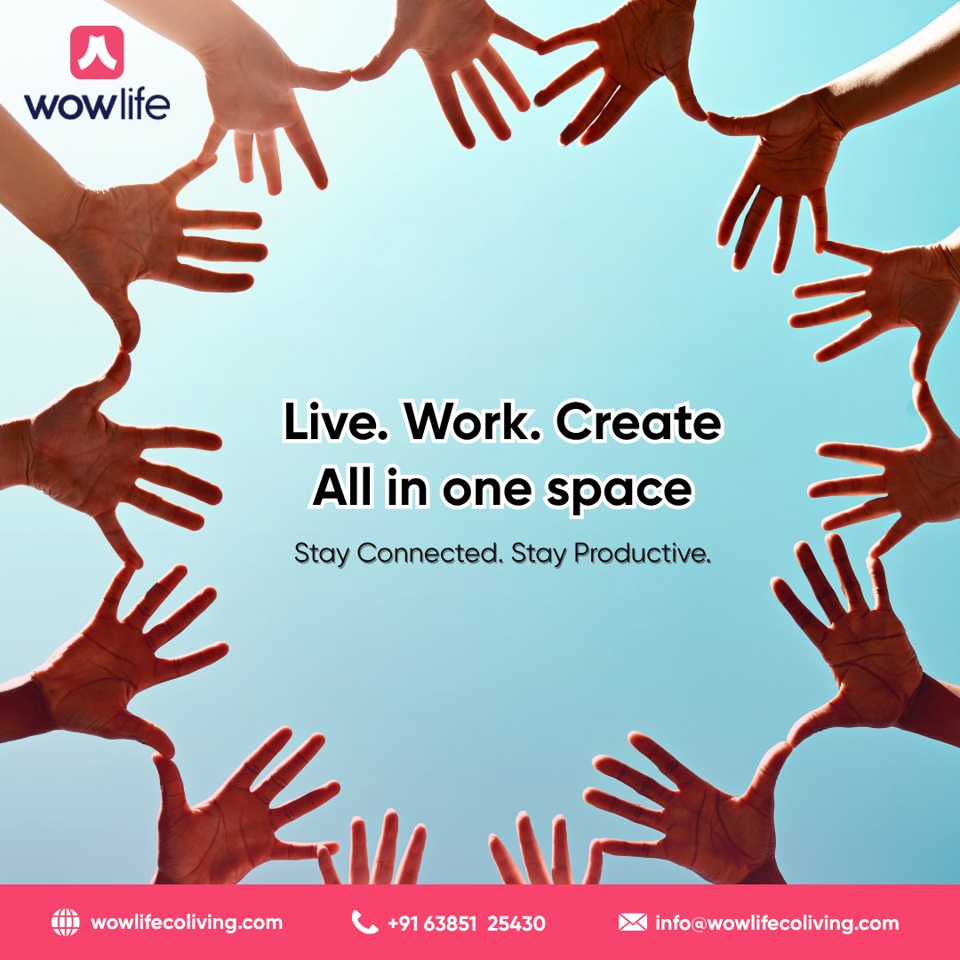 Why settle for a basic PG?
Wowlife Coliving with coworking space isn’t just about saving time — it’s about balance, comfort, and productivity.

Live smart. Work smarter. Grow together.

👉 Schedule your visit today!
📞 +91 63851 25430 | 🌐 wowlifecoliving.com
#ColivingSpaces
