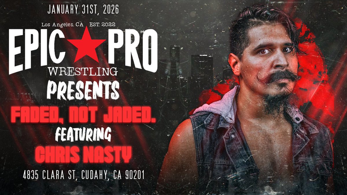EpicProLA's tweet image. Faded, Not Jaded - January 31, 2026 in Los Angeles - 7 PM 

Featuring Slice Boogie, Jordan Cruz, Adrian Quest, Chris Nasty, and more to be announced!

All tickets are just $20!
fadednotjaded.eventbrite.com