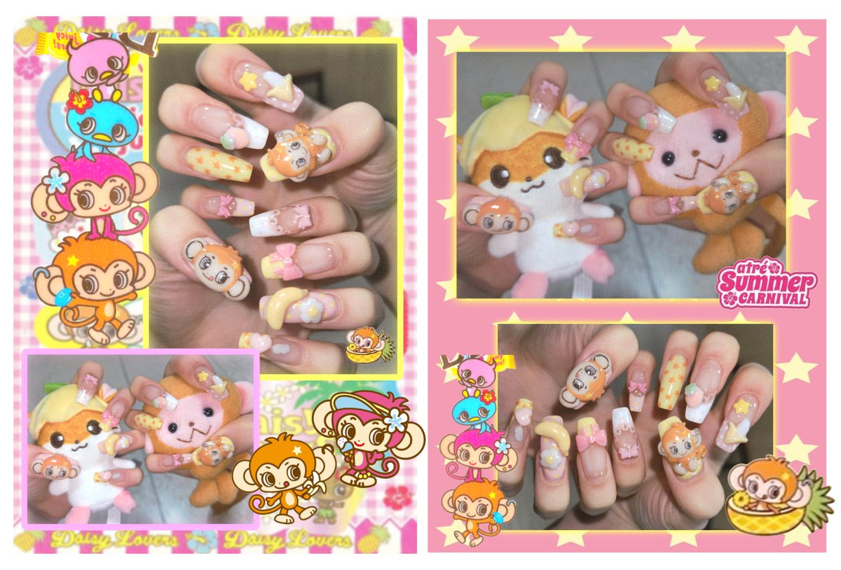 이번 네일은 DAISY LOVERS <3 
숭숭이들을 만들어봤어요 ◟(  ̆ 3 ̆)◞🍌