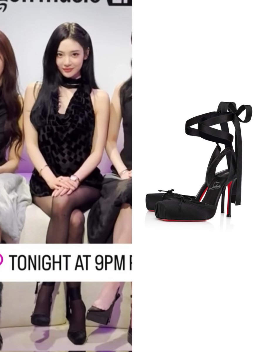 Ningning is wearing Christian Louboutin Cassia Lace Up Pumps