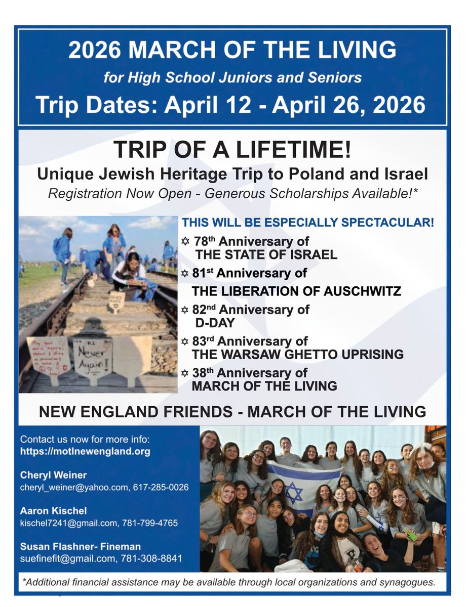 For more info on March of the Living, please visit  motlnewengland.org #trip <a href="/motl/">motl</a> #marchoftheliving #Israel
