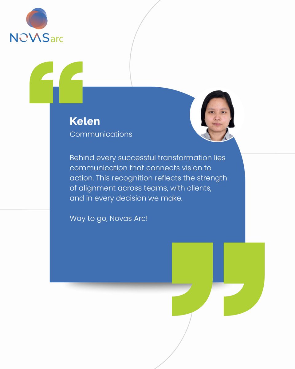 ConnectNovasarc's tweet image. From the Team – Part 4
Proud of our Best Digital Transformation Partner 2025 win from @Corp_Vision  ! Hear more team voices on what it means and what’s next.

#NovasArc #CorporateVisionAwards2025 #CorporateVisionMagazine #DigitalTransformation #ITConsultingExcellence #NovaTalk